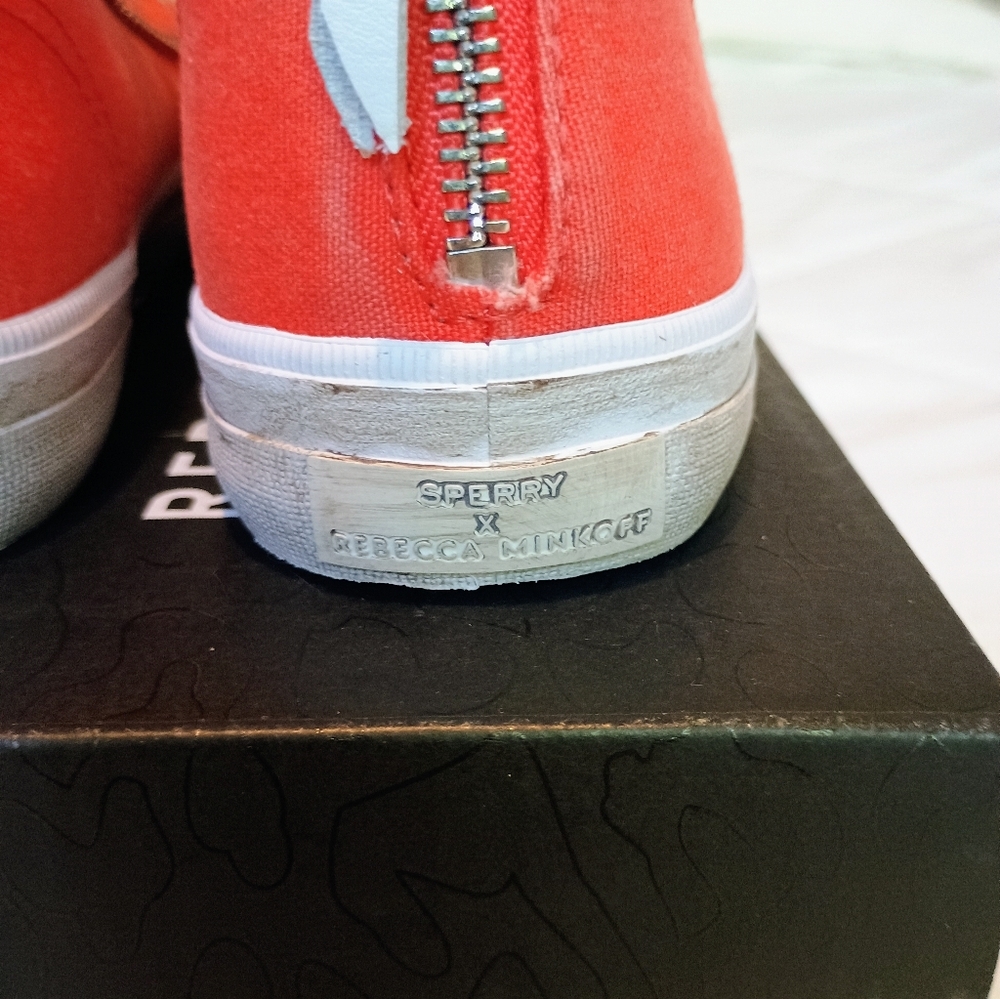 Sperry x Rebecca Minkoff Canvas High Top Sneakers 6.5 NIB Zip Detail Streetwear - Picture 13 of 16